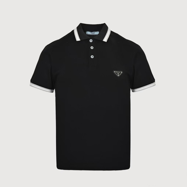 NIGO Prada Men's Summer Logo Colorblocked Lapel Cotton Short Sleeve Straight Polo Shirt #nigo81275