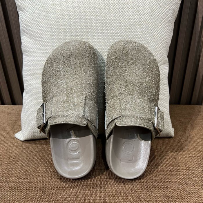 NIGO LOEWE Women's Summer Solid Color Suede Round Toe Flat Birkenstock Sandals Shoes Slippers #nigo77314