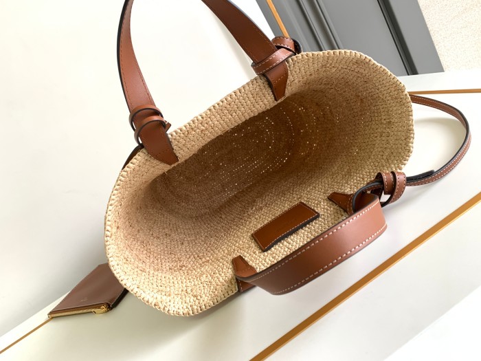 NIGO Celine Women's Teen Supple Classic Panier In Raffia Logo Calfskin Pure Color Casual Shoulder Handbag Tote Bag Bags 115802FF7.04LU #nigo81278