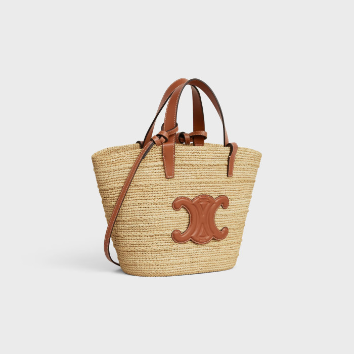 NIGO Celine Women's Teen Supple Classic Panier In Raffia Logo Calfskin Pure Color Casual Shoulder Handbag Tote Bag Bags 115802FF7.04LU #nigo81278