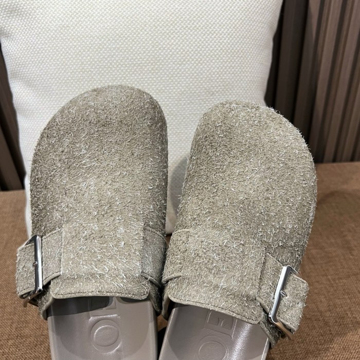 NIGO LOEWE Women's Summer Solid Color Suede Round Toe Flat Birkenstock Sandals Shoes Slippers #nigo77314