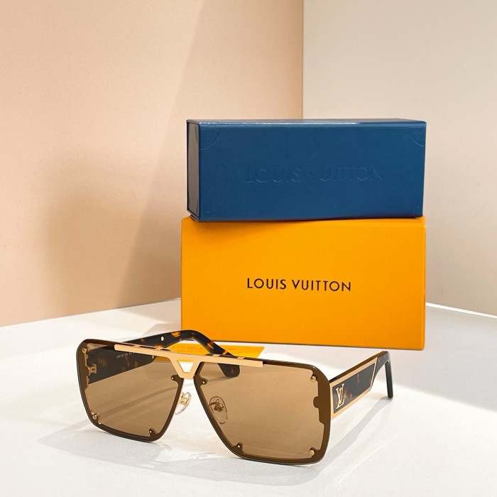 NIGO Louis Vuitton Evidence Square Men's Solid Color Logo Embellished Aviator Style Sunglasses Eyeglasses Glasses #nigo77313