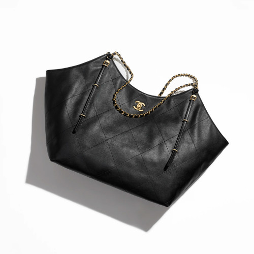 NIGO Chanel Women's MAXI Shopper Pure Color Metallic Accessories Checkered Cowhide Large Tote Bag Bags AS5463-B20565-94305 #nigo81284