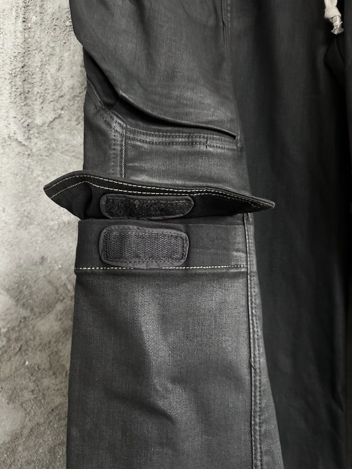 NIGO Rick Owens Men's High Street Four Seasons Batik Solid Color Stretch Lace-Up Workwear Flared Pants Casual Denim Trousers Pants Ngvp #nigo1772