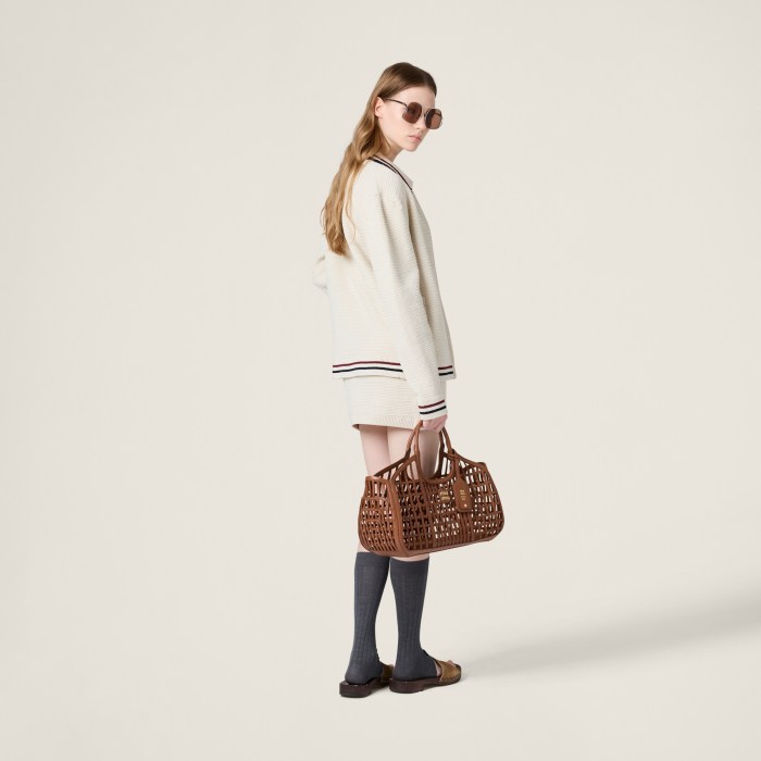 NIGO MiuMiu Women's Spring, Autumn And Winter Logo Embroidery Lapel Zipper Stripe Solid Color Long Sleeve Cotton Knit Cardigan Jacket #nigo81288