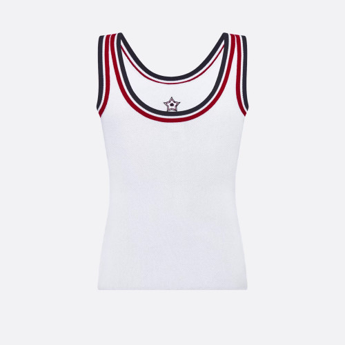NIGO Dior Women's Spring And Summer New Vibe Tricolour Logo Vest Pleated Knit Half Skirt Fashion Elegant Temperament Set Suit #nigo81362