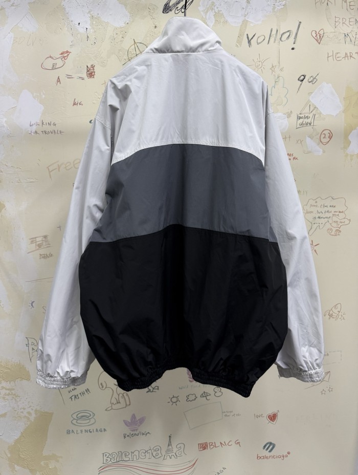 NIGO Balenciaga Men's Spring And Autumn Colorblocking High Collar Trench Coat Zipper Long Sleeve Loose Jacket #nigo81298