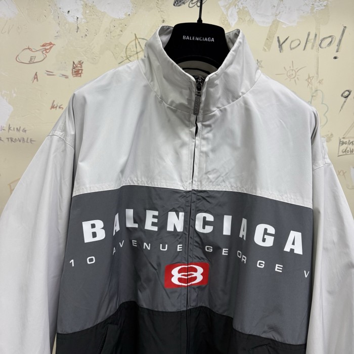 NIGO Balenciaga Men's Spring And Autumn Colorblocking High Collar Trench Coat Zipper Long Sleeve Loose Jacket #nigo81298