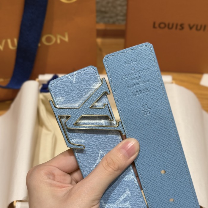 NIGO Louis Vuitton Men's Logo Canvas Leather LV Initiales 4cm Reversible Belt #nigo81311