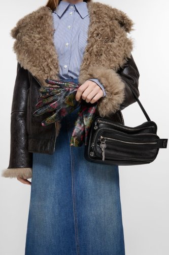 NIGO Acne Studios Women's Camero Party Shoulder Bag Logo Charm Small Cowhide Vintage Camera Bag Handbag Bags C10240-900 #nigo81321