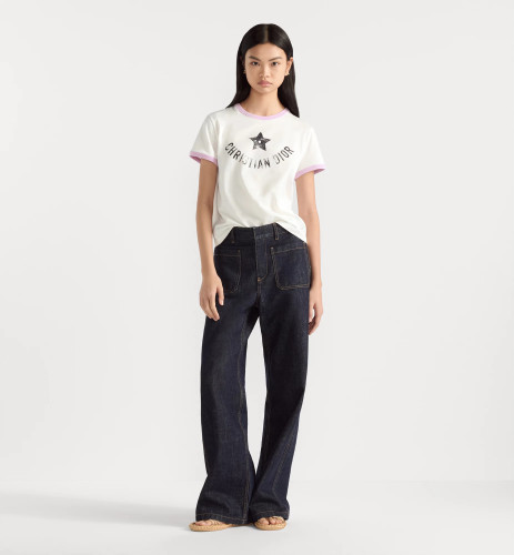 NIGO Dior Women's Dioriviera T-Shirt Summer Cotton Round Neck Short Sleeve Fitted Solid Color Top #nigo81293