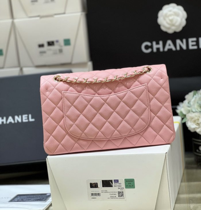 NIGO Chanel CF22 Spring/summer Women's Pink Lychee Leather Bags 24k Gold Plated Flap Classic Collection Bag #nigo81254