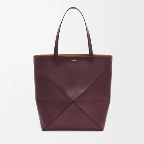 NIGO Loewe Women's XL Shiny Calfskin Puzzle Fold Tote Bag Vintage Solid Color Handbag Bags 0011091782 #nigo81324