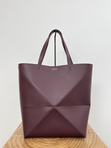NIGO Loewe Women's XL Shiny Calfskin Puzzle Fold Tote Bag Vintage Solid Color Handbag Bags 0011091782 #nigo81324