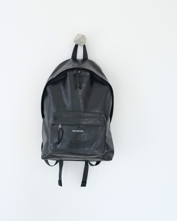 NIGO Balenciaga Explorer Men's Solid Color Letter Print Oil Wax Leather Book Bag Backpack Bags #nigo77327