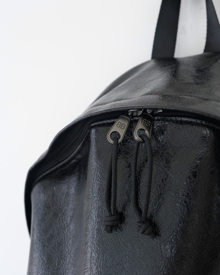 NIGO Balenciaga Explorer Men's Solid Color Letter Print Oil Wax Leather Book Bag Backpack Bags #nigo77327