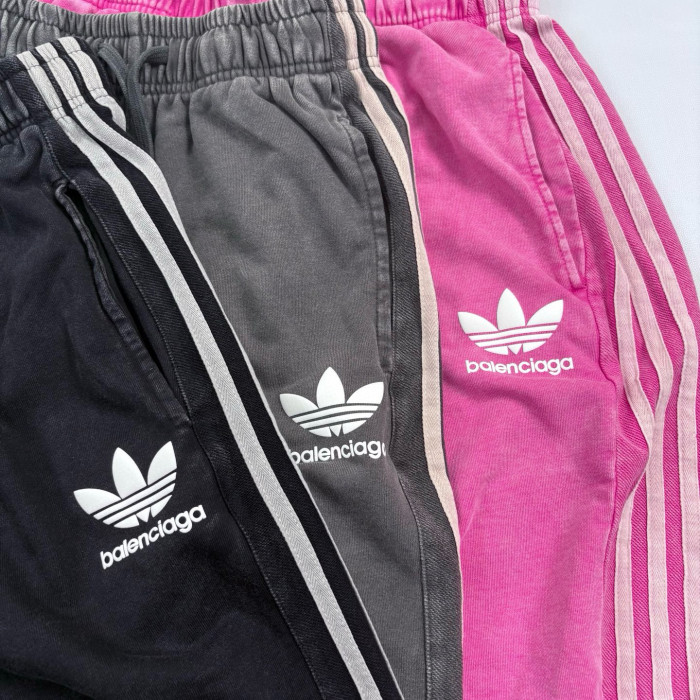 NIGO Balenciaga X Adidas Men's and Women's Summer Solid Color Stretch Waist Tie Cotton Shorts #nigo77323