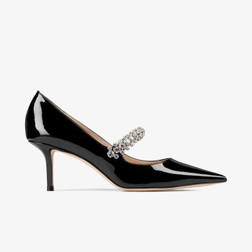 NIGO JIMMY CHOO BING PUMP 65 Women's Summer Solid Color Crystal Decorated Patent Leather High Heels Shoes #nigo77334