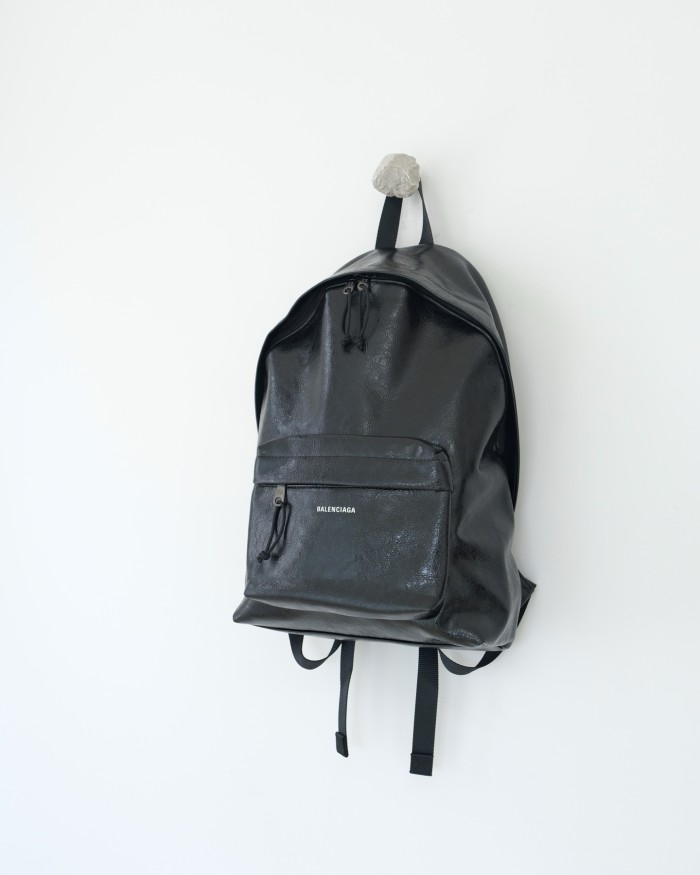 NIGO Balenciaga Explorer Men's Solid Color Letter Print Oil Wax Leather Book Bag Backpack Bags #nigo77327