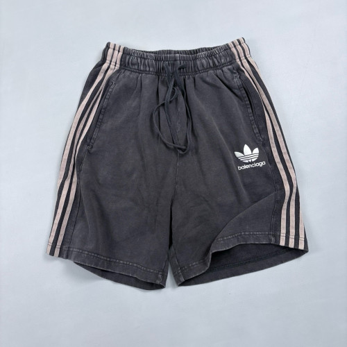 NIGO Balenciaga X Adidas Men's and Women's Summer Solid Color Stretch Waist Tie Cotton Shorts #nigo77323