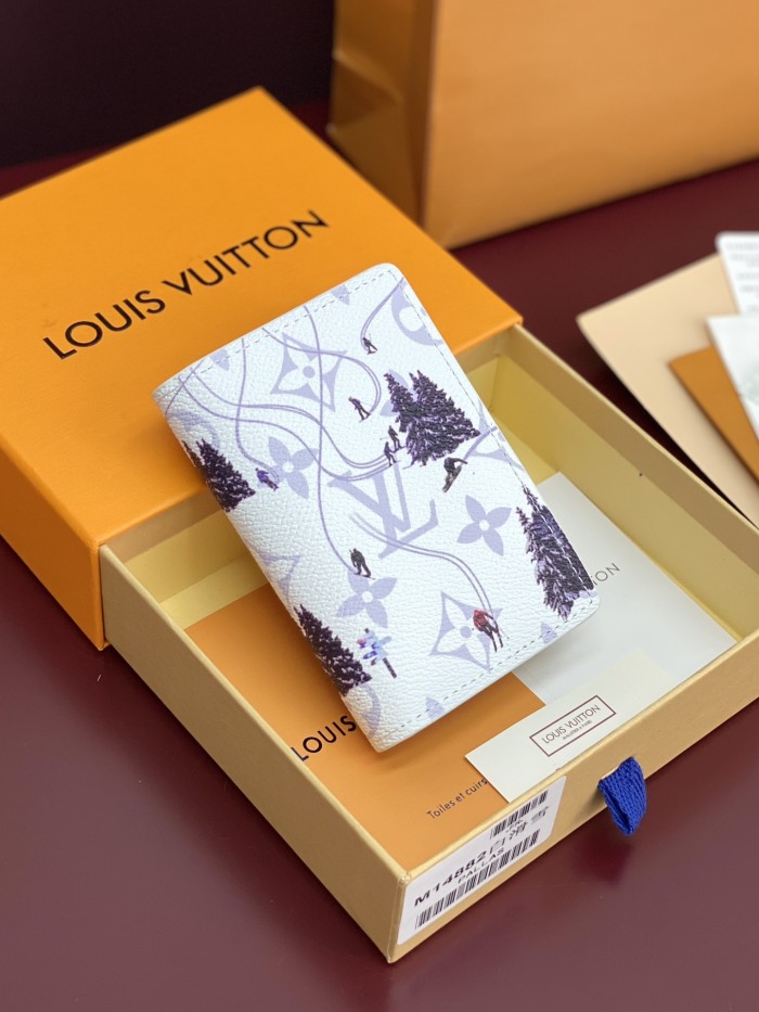 NIGO Louis Vuitton Men's Solid Color Logo Print Holiday Sports Series Leather Card Holder Wallet Bag Bags #nigo77332