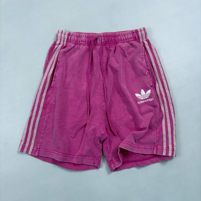 NIGO Balenciaga X Adidas Men's and Women's Summer Solid Color Stretch Waist Tie Cotton Shorts #nigo77323