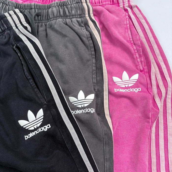 NIGO Balenciaga X Adidas Men's and Women's Summer Solid Color Stretch Waist Tie Cotton Shorts #nigo77323