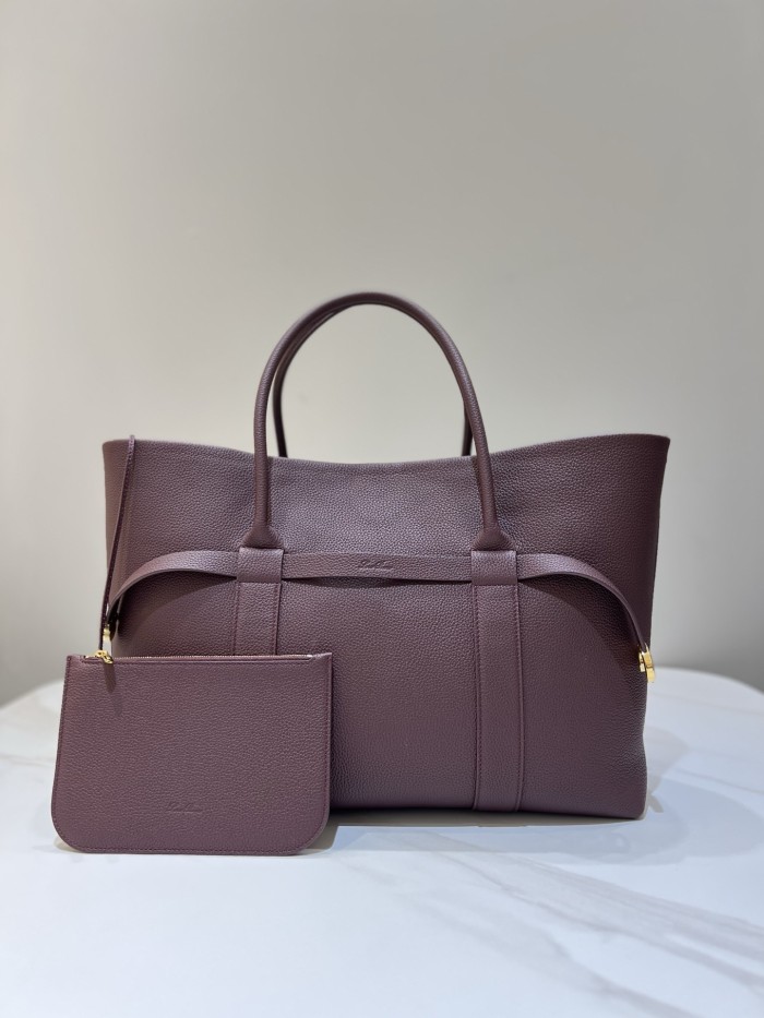 NIGO Loro Piana Ghiera Shopper Women's Solid Color Embossed Logo Cowhide Leather Solid Color Handbag Bag Bags #nigo77325