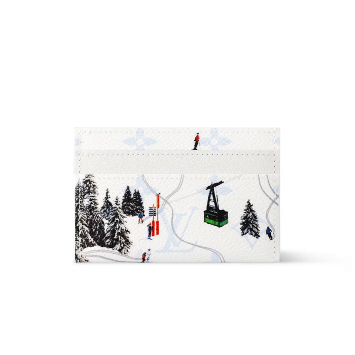 NIGO Louis Vuitton Double Men's Solid Color Logo Print Holiday Sports Series Leather Card Holder Wallet Bag Bags #nigo77331