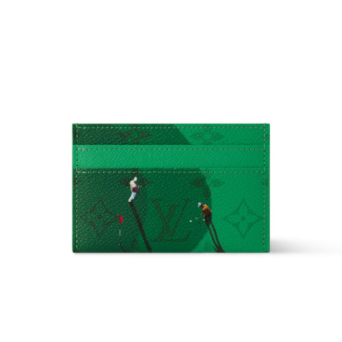 NIGO Louis Vuitton Double Men's Solid Color Logo Print Holiday Sports Series Leather Card Holder Wallet Bag Bags #nigo77331