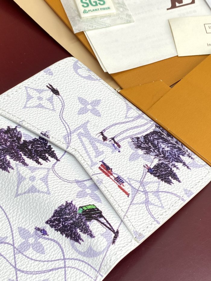NIGO Louis Vuitton Men's Solid Color Logo Print Holiday Sports Series Leather Card Holder Wallet Bag Bags #nigo77332