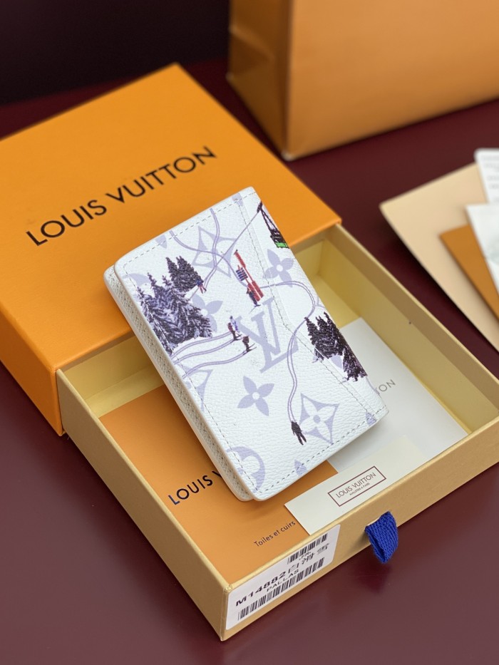 NIGO Louis Vuitton Men's Solid Color Logo Print Holiday Sports Series Leather Card Holder Wallet Bag Bags #nigo77332