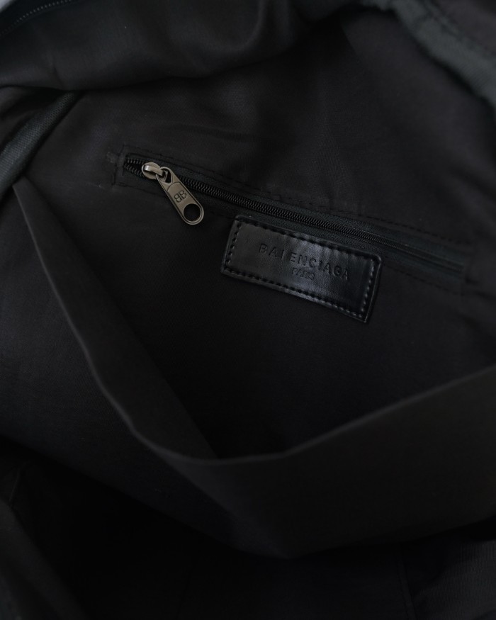 NIGO Balenciaga Explorer Men's Solid Color Letter Print Oil Wax Leather Book Bag Backpack Bags #nigo77327