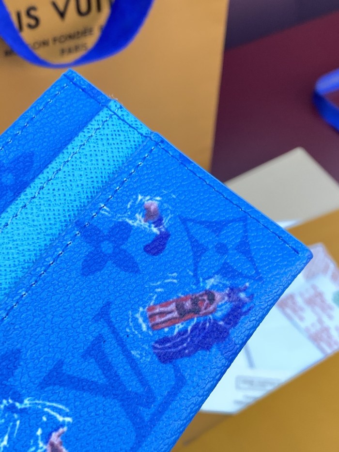 NIGO Louis Vuitton Double Men's Solid Color Logo Print Holiday Sports Series Leather Card Holder Wallet Bag Bags #nigo77331