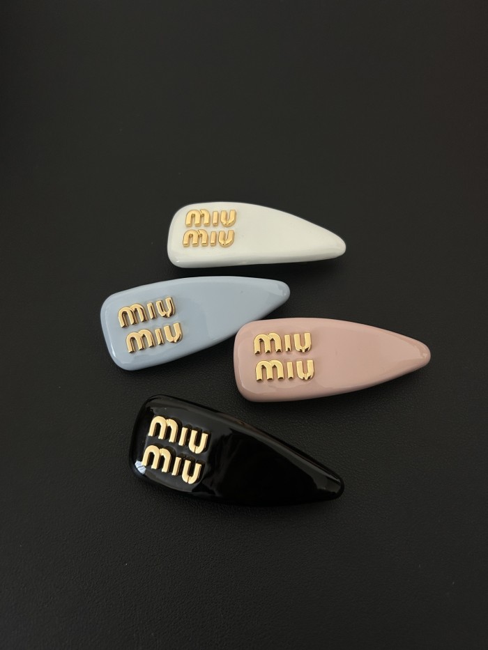NIGO MiuMiu Women's Solid Color Gold Letter Print Hair Clip Hair Accessory Jewelry #nigo77348