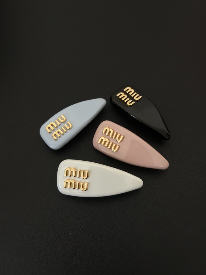 NIGO MiuMiu Women's Solid Color Gold Letter Print Hair Clip Hair Accessory Jewelry #nigo77348