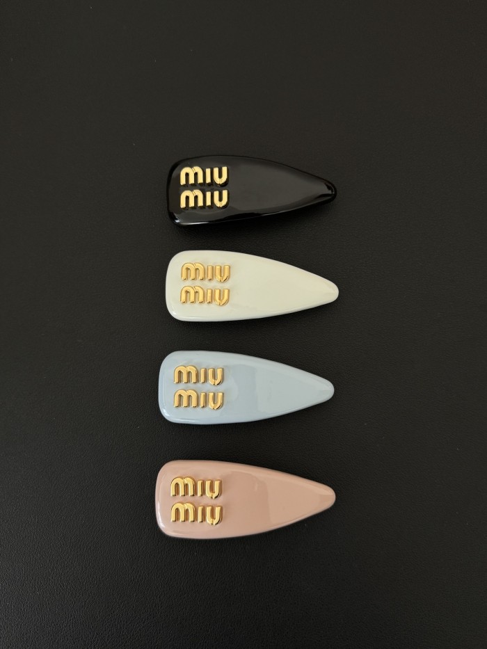 NIGO MiuMiu Women's Solid Color Gold Letter Print Hair Clip Hair Accessory Jewelry #nigo77348
