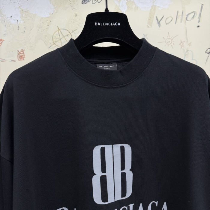 NIGO Balenciaga Men's Summer Solid Color Letter Print Round Neck Cotton Short Sleeve T-Shirt #nigo77337