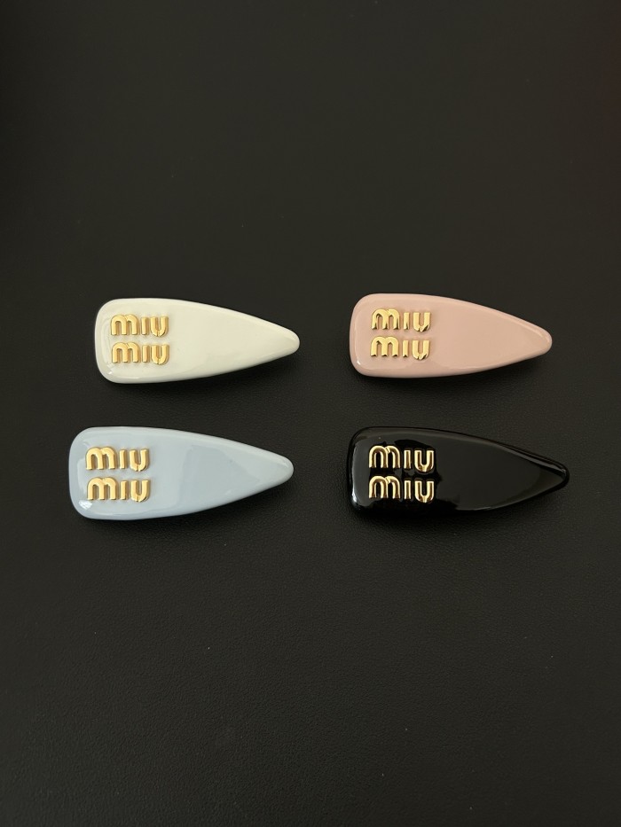 NIGO MiuMiu Women's Solid Color Gold Letter Print Hair Clip Hair Accessory Jewelry #nigo77348