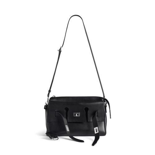 NIGO Balenciaga Bel Air Men's Solid Color Distressed Silver Metal Accessory Cowhide Messenger Bag Shoulder Bags #nigo77339