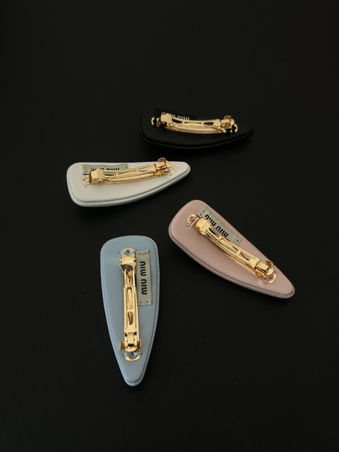 NIGO MiuMiu Women's Solid Color Gold Letter Print Hair Clip Hair Accessory Jewelry #nigo77348