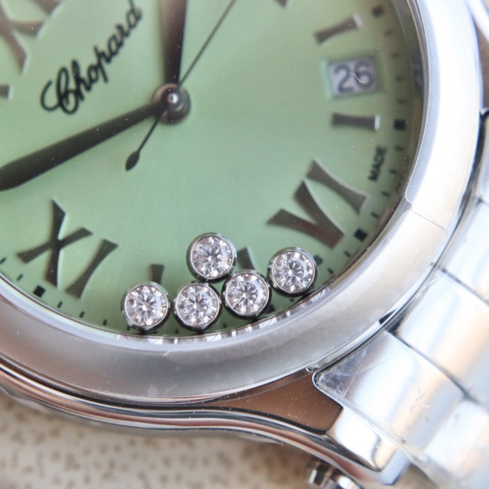 NIGO Chopard Happy Sport Women's Solid Color Dial Quartz Movement Stainless Steel Case 36mm Watch #nigo77346