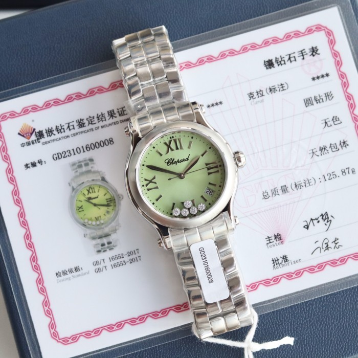 NIGO Chopard Happy Sport Women's Solid Color Dial Quartz Movement Stainless Steel Case 36mm Watch #nigo77346