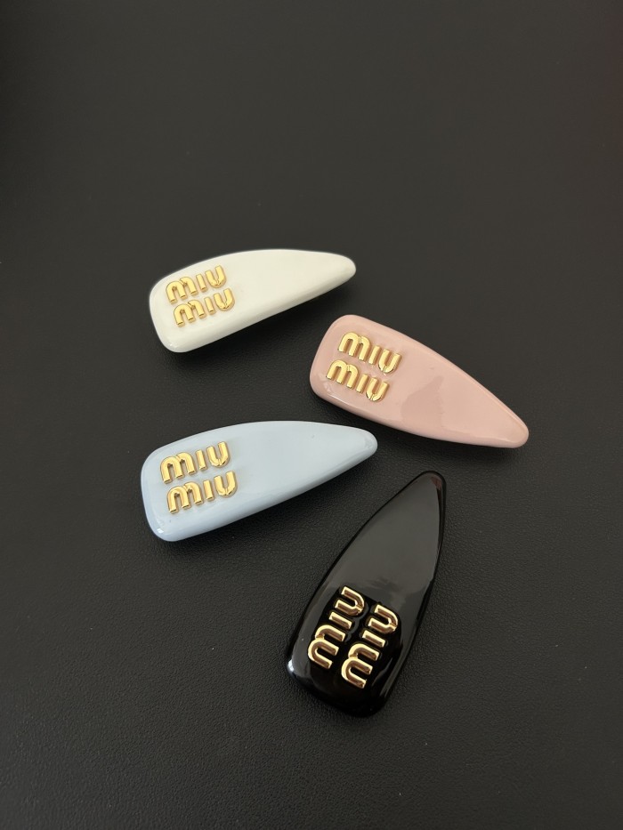 NIGO MiuMiu Women's Solid Color Gold Letter Print Hair Clip Hair Accessory Jewelry #nigo77348
