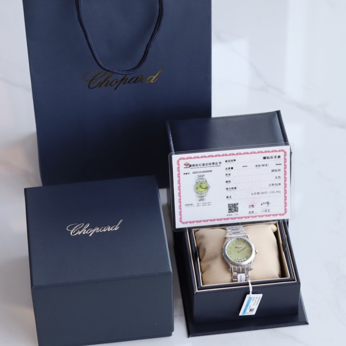 NIGO Chopard Happy Sport Women's Solid Color Dial Quartz Movement Stainless Steel Case 36mm Watch #nigo77346