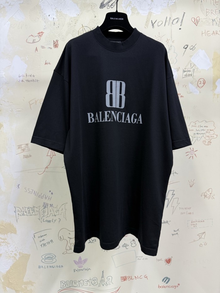 NIGO Balenciaga Men's Summer Solid Color Letter Print Round Neck Cotton Short Sleeve T-Shirt #nigo77337