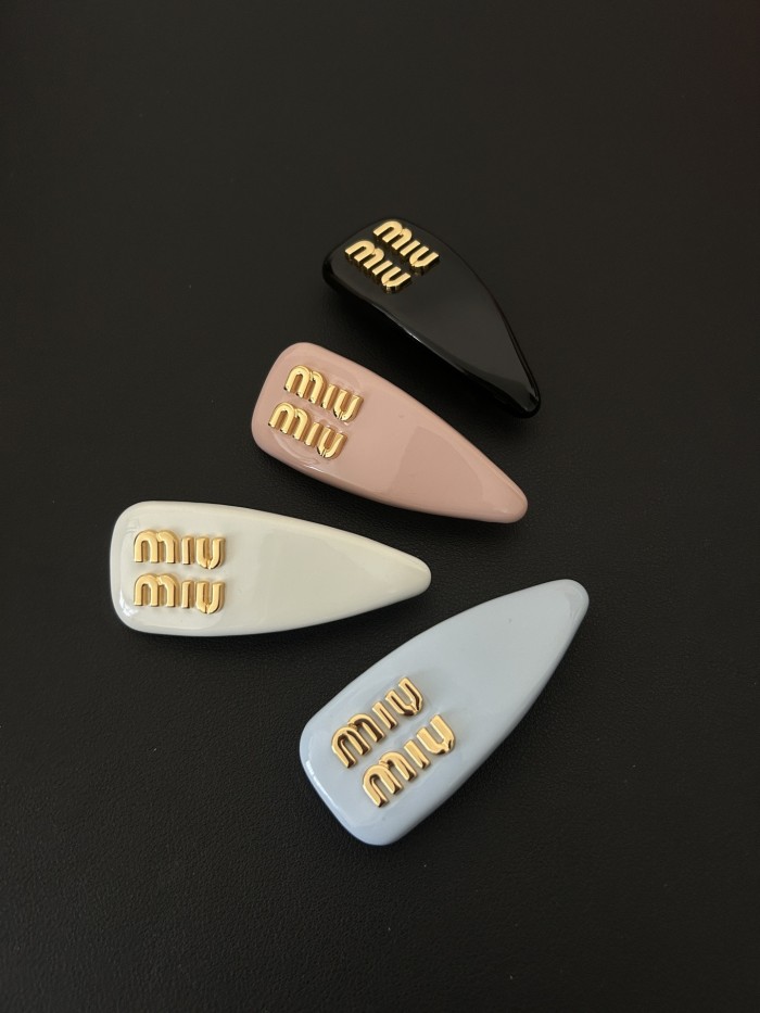 NIGO MiuMiu Women's Solid Color Gold Letter Print Hair Clip Hair Accessory Jewelry #nigo77348