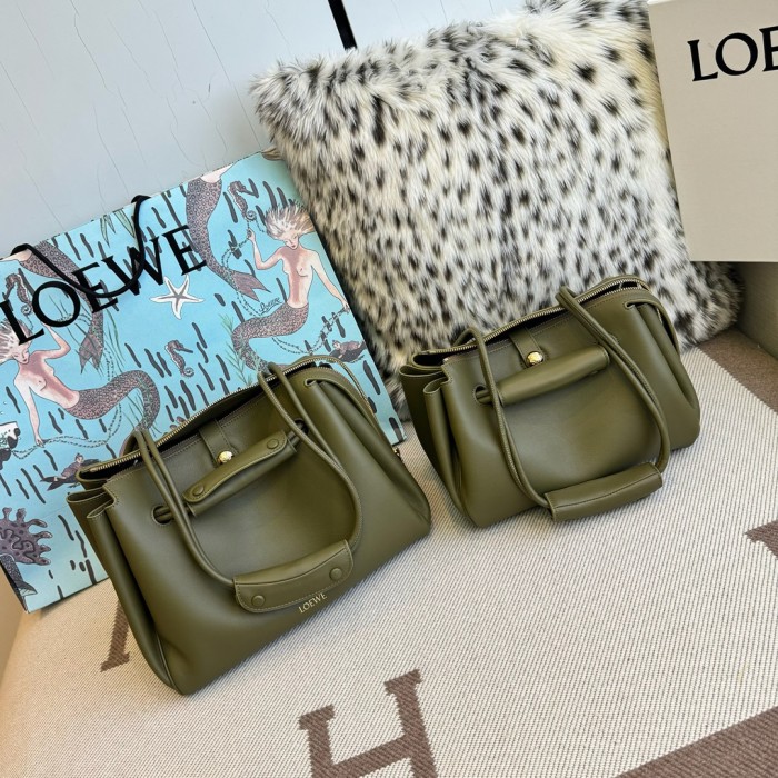 NIGO Loewe Madrid Women's Solid Color Letter Logo Gold Hardware Cowhide Handbag Shoulder Bag Bags #nigo77356