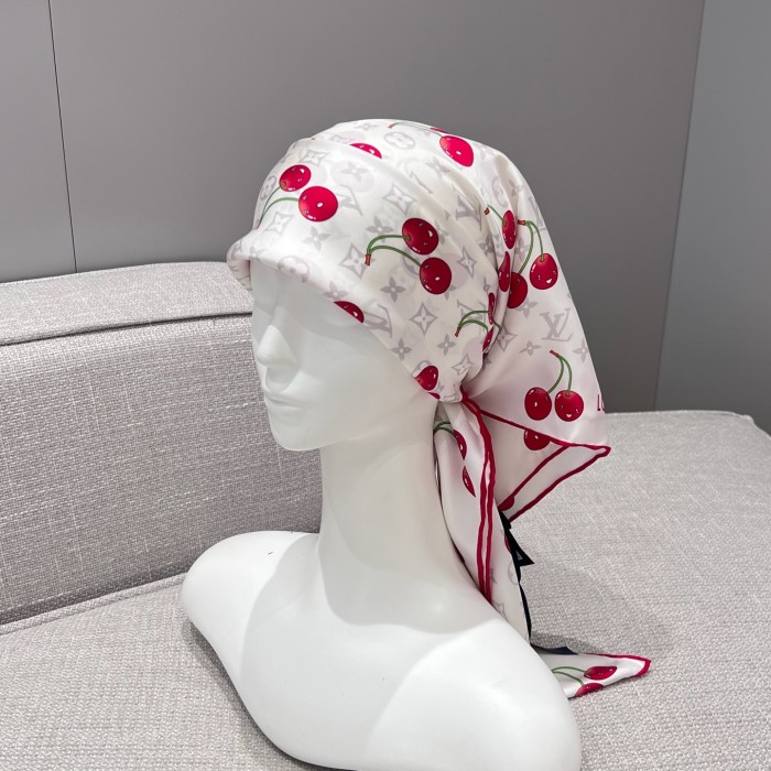 NIGO Louis Vuitton LV x TM MONOGRAM CERISE 90 Women's Cherry Pattern Letter Print Solid Color Pure Silk Square Scarf #nigo77353