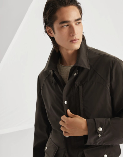 NIGO Brunello Cucinelli Men's Spring And Autumn Solid Color Lapel Long Sleeve Water-Resistant Bonded Cotton Unlined Field Jacket Ngvp #nigo1812